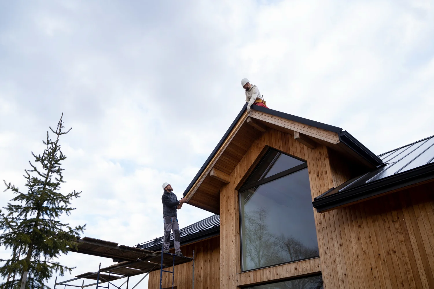 Roof repair in progress to prevent leaks and damage