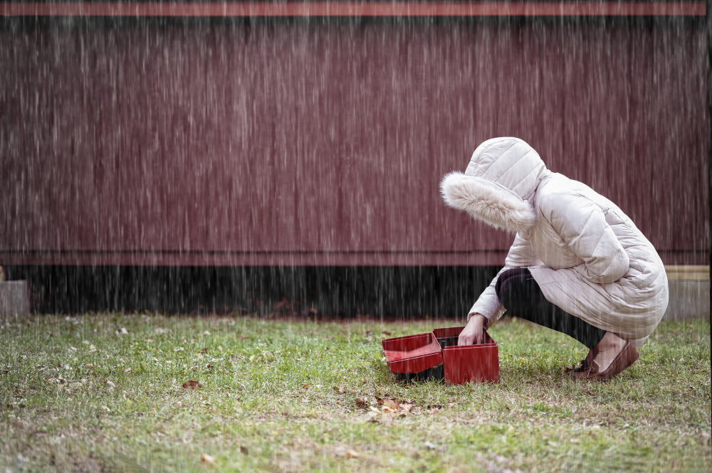 A residential roof exposed to weeks of heavy rain, showing early signs of moisture stress.